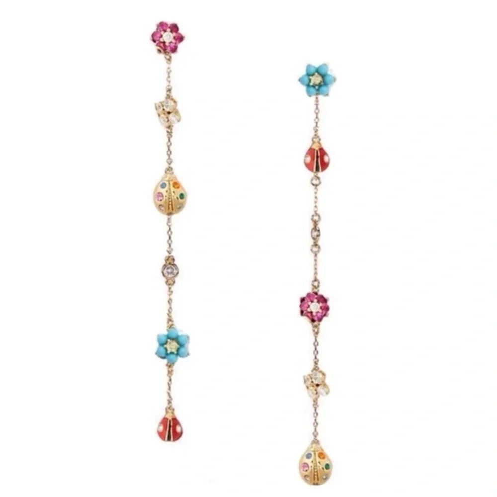 $88 Kate Spade Nature Walk Ladybug Linear Earrings